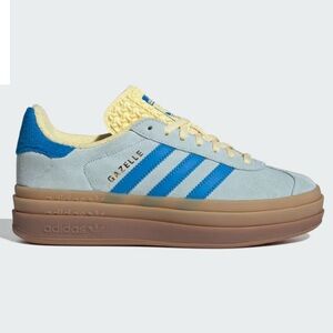 NWT Adidas Gazelle Bold Almost Blue/Bright Blue/Almost Yellow Size W7